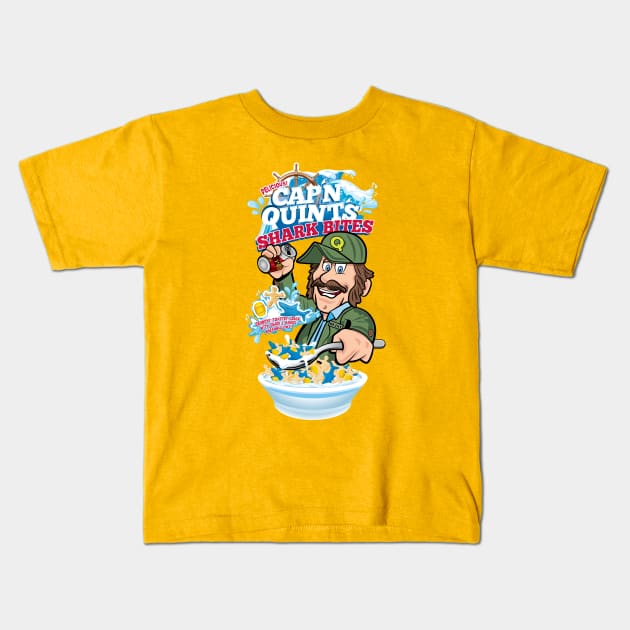 Captain Quint's Shark Bites Kids T-Shirt by SaltyCult